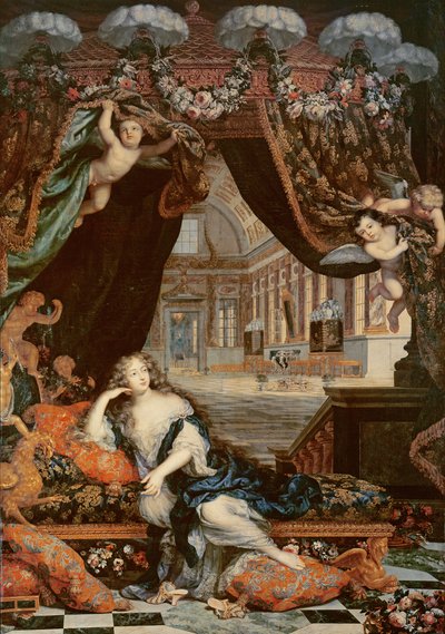 Portrait of Madame de Montespan (1640-1707) Reclining in Front of Gallery of the Chateau de Clagny by Henri Gascard